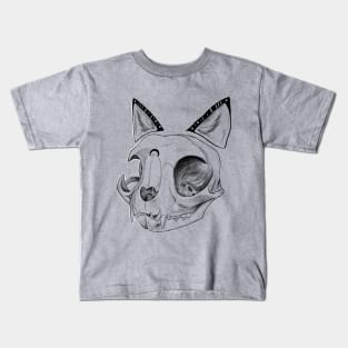 Lunar Cat Skull Kids T-Shirt